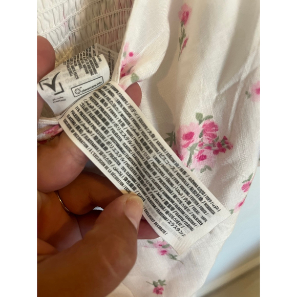 Hollister White Pink Floral Ruffle Mini Dress Shorts Romper Romantic Ditsy XL - Picture 4 of 8